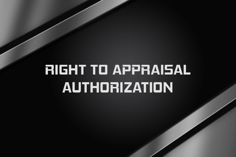 Right to Appraisal Authorization